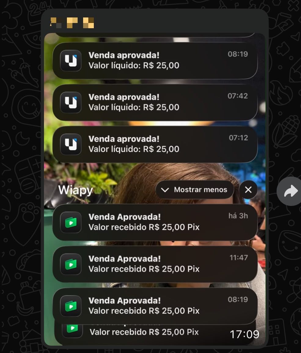 Notificações de vendas aprovadas em sequência